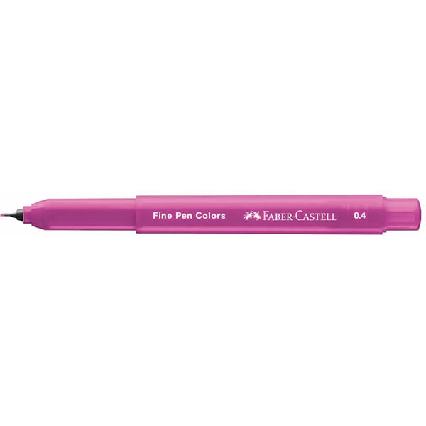 Caneta hidrográfica Ponta Porosa Fine Pen, Ponta Fina 0.4mm, Rosa Neon, Faber-Castell - 1 UN