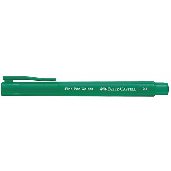 Caneta hidrográfica Ponta Porosa Fine Pen, Ponta Fina 0.4mm, Verde, Faber-Castell - 1 UN