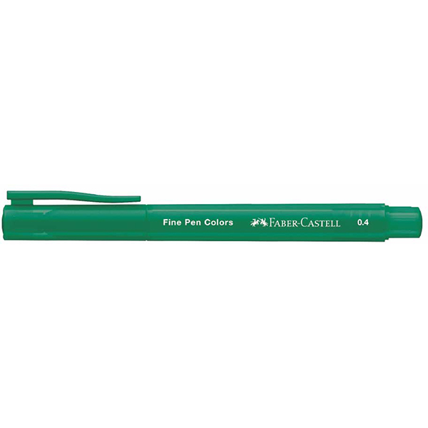 Caneta hidrográfica Ponta Porosa Fine Pen, Ponta Fina 0.4mm, Verde, Faber-Castell - 1 UN Caneta hidrográfica Ponta Porosa Fine Pen, Ponta Fina 0.4mm, Verde, Faber-Castell - 1 UN
