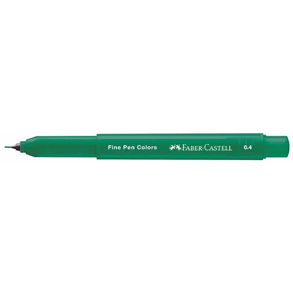 Caneta hidrográfica Ponta Porosa Fine Pen, Ponta Fina 0.4mm, Verde, Faber-Castell - 1 UN