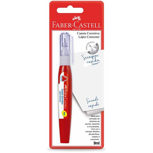 Caneta Corretiva, 9ml, Faber-Castell - BT 1 UN