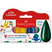 Giz de Cera Pião, Little Creatives, 4 Cores, Faber-Castell - CX 4 UN
