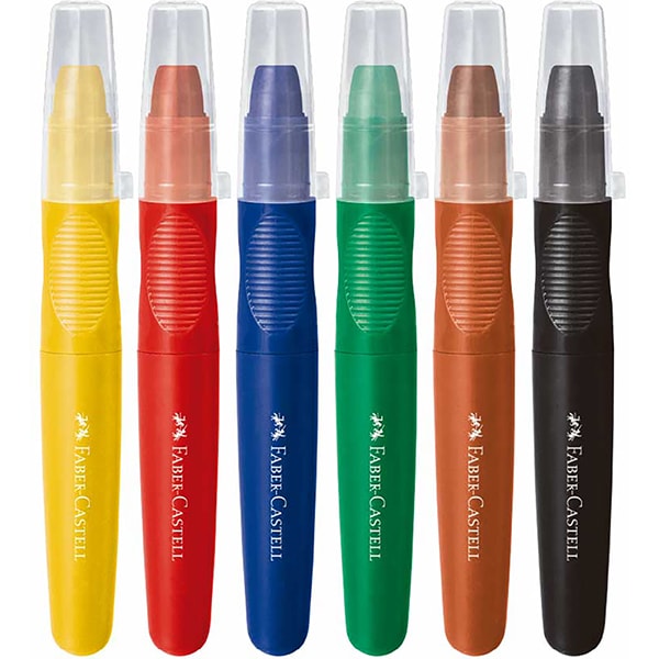 Giz de Cera Jumbo Supermacio, Little Creatives, 6 Cores, Faber-Castell - ET 6 UN