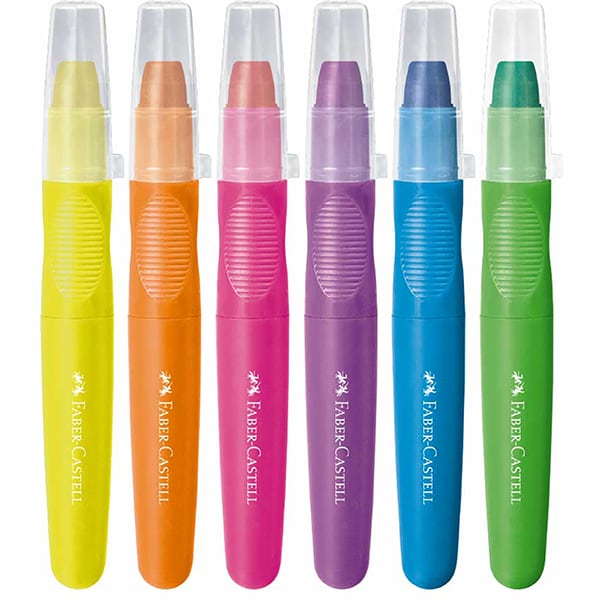 Giz de Cera Supermacio Jumbo Neon, Little Creatives, 6 Cores, Faber-Castell - ET 6 UN