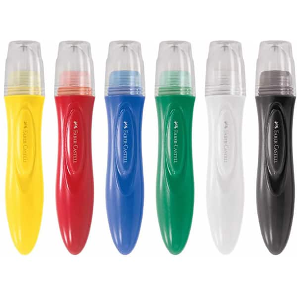Pincéis com Guache Jumbo, Little Creatives, 6 Cores, 24ml, Faber-Castell - CX 1 UN Pincéis com Guache Jumbo, Little Creatives, 6 Cores, 24ml, Faber-Castell - CX 1 UN