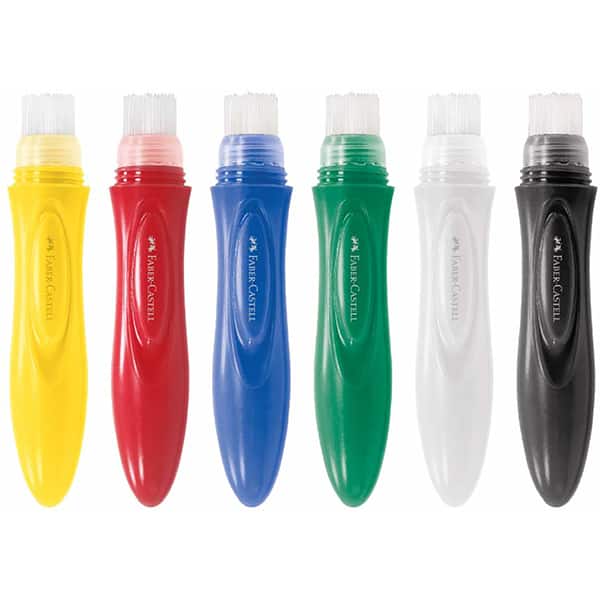 Pincéis com Guache Jumbo, Little Creatives, 6 Cores, 24ml, Faber-Castell - CX 1 UN