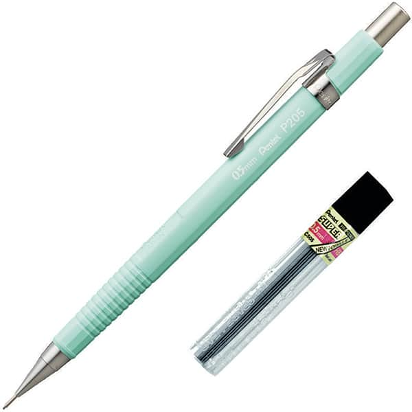 Lapiseira 0.5mm Verde Pastel + 1 Tubo de Grafite, SM/P205-97, Pentel - BT 1 UN