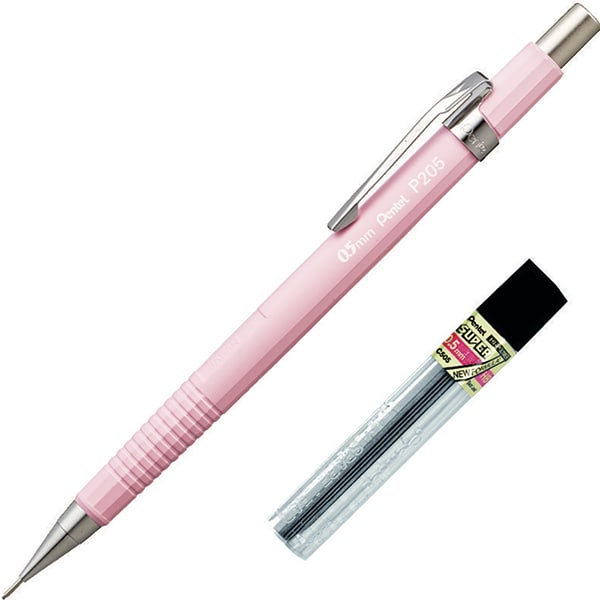 Lapiseira 0.5mm Rosa + 1 Tubo de Grafite, SM/P205-97, Pentel - BT 1 UN