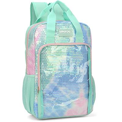 Mochila poliéster, UP4YOU Verde, MS46314UP, Luxcel - PT 1 UN