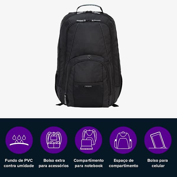Mochila para notebook até 17 polegadas, Groove, Preto, CVR617, Targus - PT 1 UN Mochila para notebook até 17 polegadas, Groove, Preto, CVR617, Targus - PT 1 UN