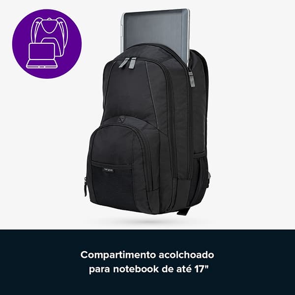 Mochila para notebook até 17 polegadas, Groove, Preto, CVR617, Targus - PT 1 UN Mochila para notebook até 17 polegadas, Groove, Preto, CVR617, Targus - PT 1 UN