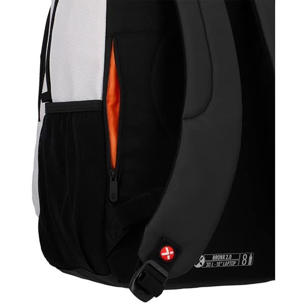 Mochila para Notebook de até 16" em poliéster, Bronx 2.0, Branco e Laranja, Xtrem - PT 1 UN Mochila para Notebook de até 16" em poliéster, Bronx 2.0, Branco e Laranja, Xtrem - PT 1 UN