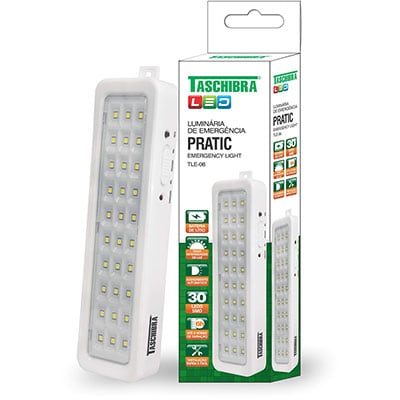 Luminária de emergência 30 LEDs 15010012 Taschibra CX 1 UN