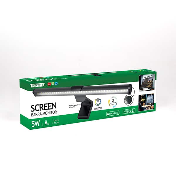 Luminária barra de LED para monitor, 15020040-02, Taschibra - CX 1 UN Luminária barra de LED para monitor, 15020040-02, Taschibra - CX 1 UN