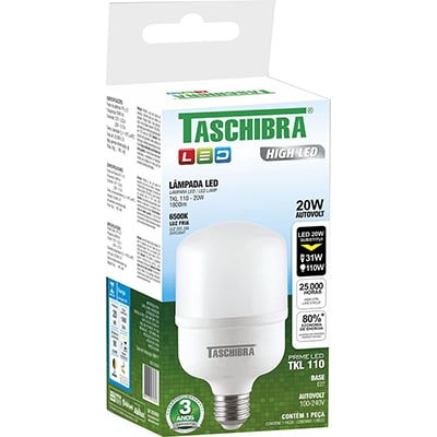 Lâmpada LED high 20w TKL110 e27 6500k 1600LM 11080320 Taschibra CX 1 UN