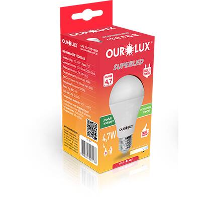 Lâmpada LED 4,7w 400 lumens 6500K 20011 Ourolux CX 1 UN