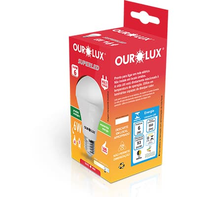 Lâmpada LED 6w 560 lumens 6500K 20021 Ourolux CX 1 UN