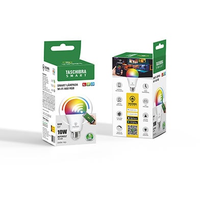 Lâmpada Inteligente Smart LED Wi-Fi 10w rgb Taschibra 1 UN