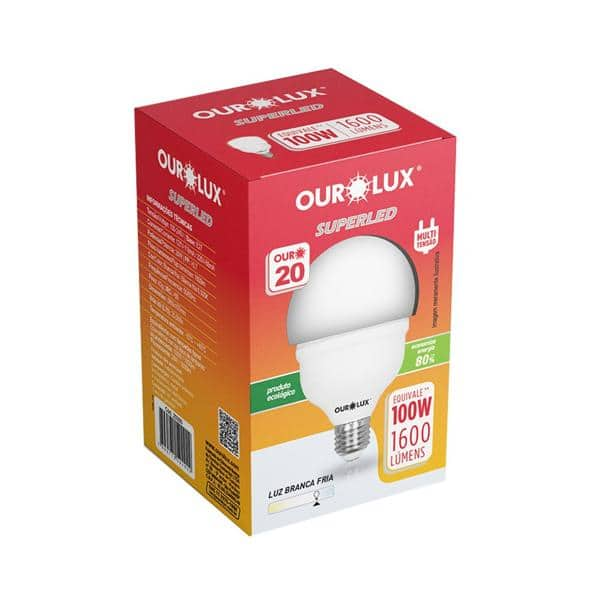 Lâmpada LED 20w, 1600 lumens. 6500k, 20350, Ourolux - CX 1 UN