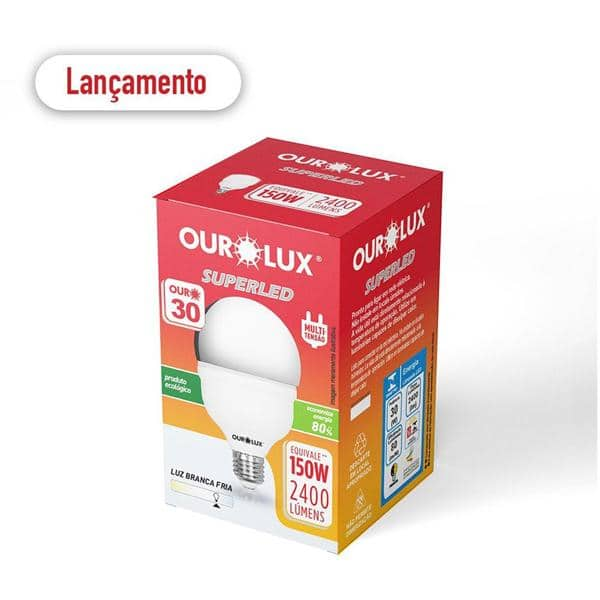 Lâmpada LED 30w, 2400 lúmens, 6500k, 20360, Ourolux - CX 1 UN