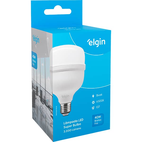 Lâmpada LED Bulbo, 40w, bivolt, 6500k, 48LSB40FLD, Elgin - CX 1 UN