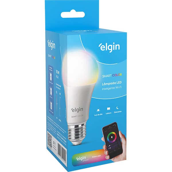Lâmpada Inteligente Smart LED WiFi 10W A60 Smart Color, Bivolt, 48BLEDWIFI, Elgin - CX 1 UN Lâmpada Inteligente Smart LED WiFi 10W A60 Smart Color, Bivolt, 48BLEDWIFI, Elgin - CX 1 UN