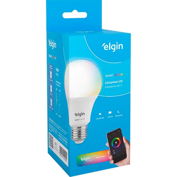 Lâmpada Inteligente Smart LED WiFi 15W A70 Smart Color, Bivolt, 48BLED15WI, Elgin - CX 1 UN