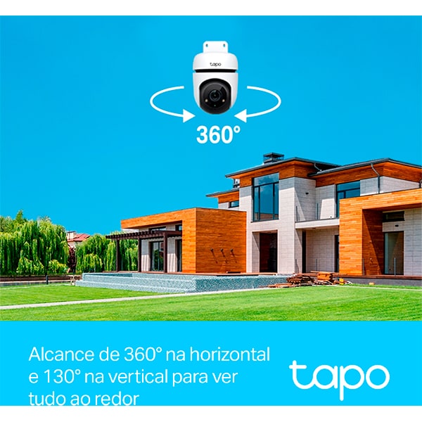 Câmera de Segurança externa IP, Wifi, Visão 360 graus, Full HD 1080p, Visão Noturna e Áudio Bidirecional, TAPO C500, TP-Link - CX 1 UN