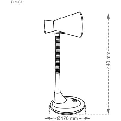 Luminária de mesa preta bivolt TLM03 Taschibra CX 1 UN