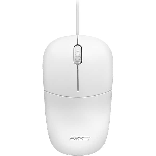 Mouse com fio, 1000 DPI, Branco, MF300W, Ergo - CX 1 UN