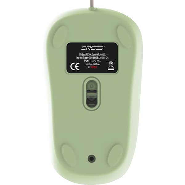 Mouse com fio, 1000 DPI, Verde, MF300GR, Ergo - CX 1 UN