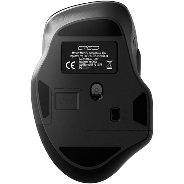 Mouse ergonômico sem fio, 1600 DPI, Preto, MW7052, Ergo - CX 1 UN