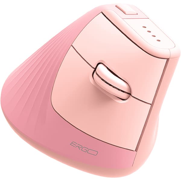 Mouse ergonômico sem fio, 4000 DPI, Rosa, MWBE08P, Ergo - CX 1 UN