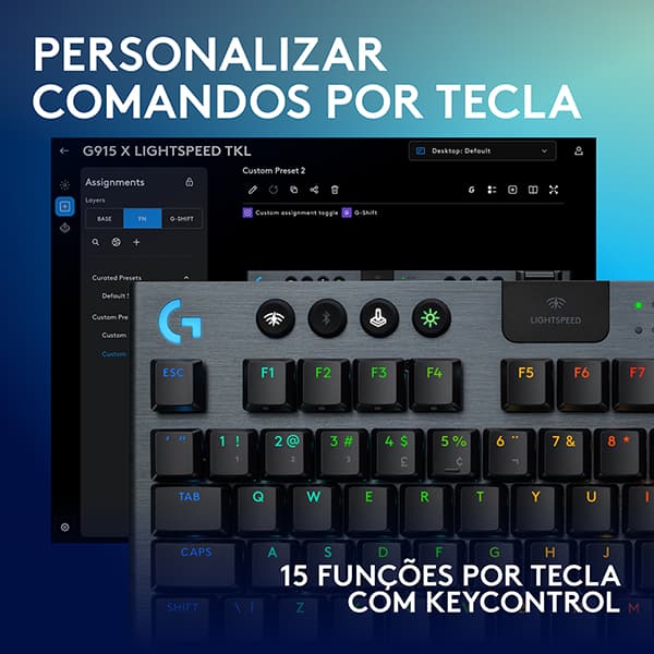 Teclado Mecânico Gamer sem fio, G915 X TKL, Lightsync, RGB, USB, Preto, 920-012715, Logitech G - CX 1 UN