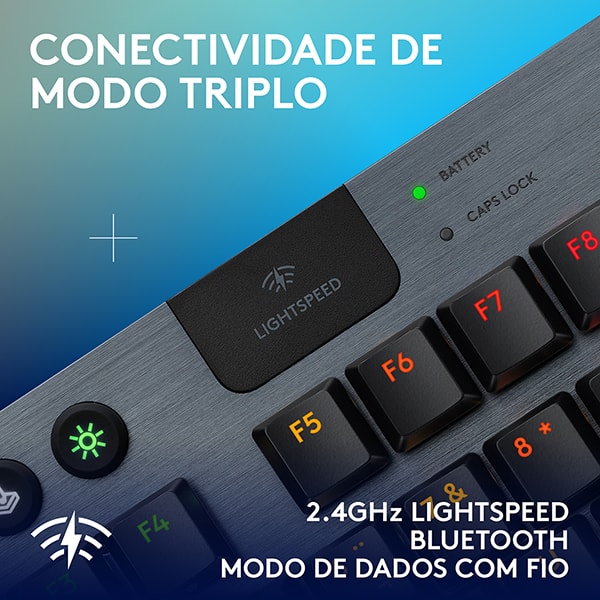 Teclado Mecânico Gamer sem fio, G915 X TKL, Lightsync, RGB, USB, Preto, 920-012715, Logitech G - CX 1 UN