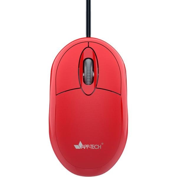 Mouse Óptico USB Vermelho 1200DPI MF101 App-Tech - CX 1 UN