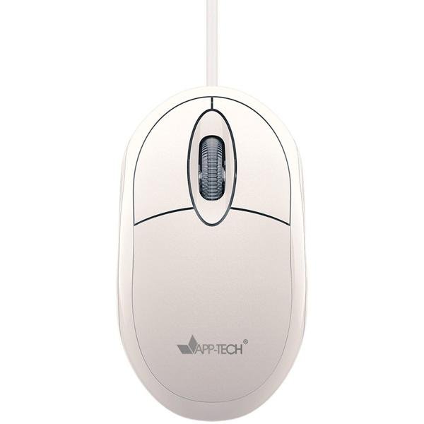 Mouse Óptico USB Branco 1200DPI MF102 App-Tech - CX 1 UN