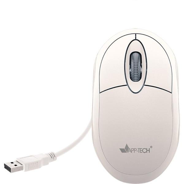 Mouse Óptico USB Branco 1200DPI MF102 App-Tech - CX 1 UN