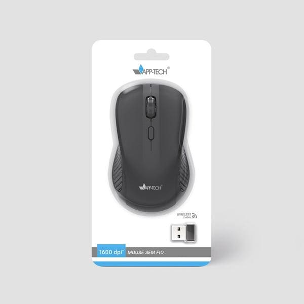 Mouse sem fio, Preto, 1600dpi, MW350, App-tech - CX 1 UN