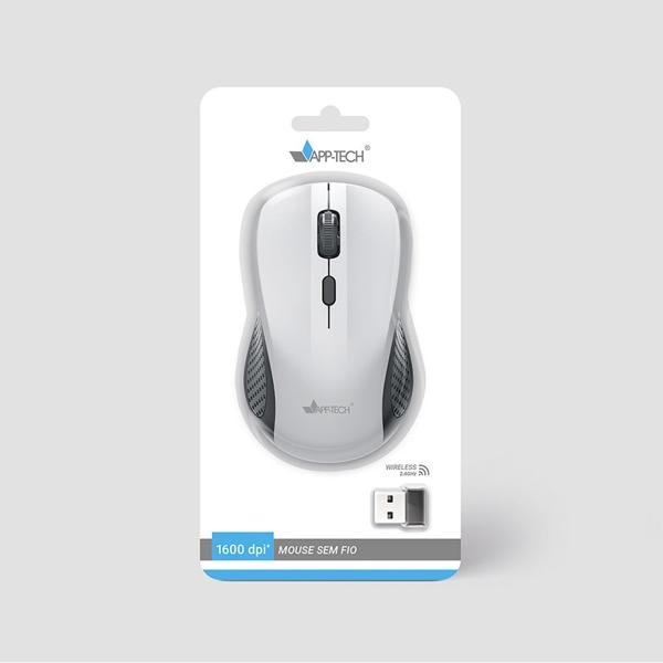 Mouse sem fio, Cinza, 1600dpi, MW351, App-tech - CX 1 UN