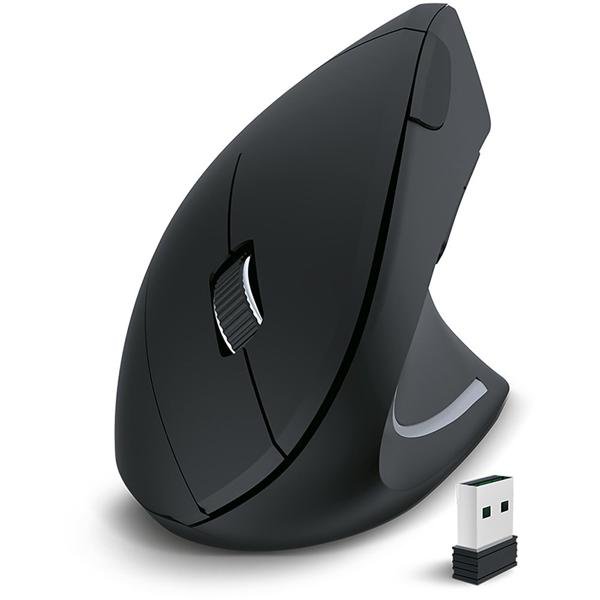 Mouse sem fio ergonômico, Preto, 1600dpi, MWE600, App-tech - CX 1 UN