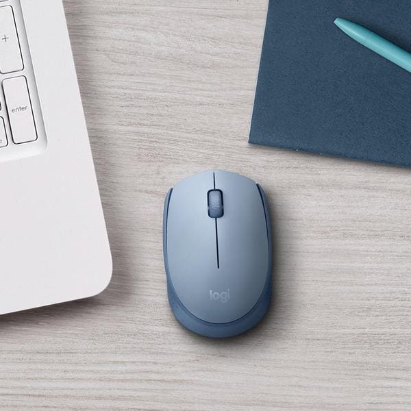 Mouse sem fio Logitech M170 com Design Ambidestro Compacto, Conexão USB e Pilha Inclusa, Azul - CX 1 UN