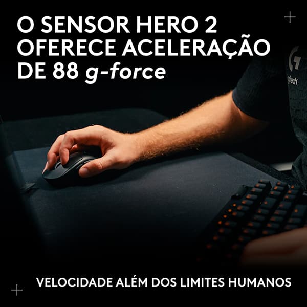 Mouse Gamer Sem Fio Pro x Superligh com  Botões Programáveis, Até 44.000 DPI, Preto, 910-007530, Logitech G - CX 1 UN
