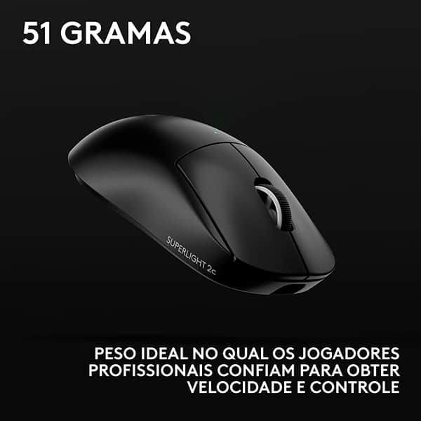 Mouse Gamer Sem Fio Pro x Superligh com  Botões Programáveis, Até 44.000 DPI, Preto, 910-007530, Logitech G - CX 1 UN