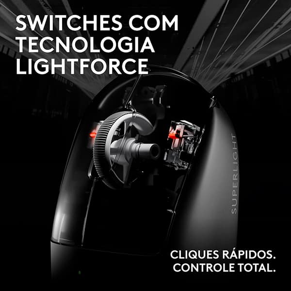 Mouse Gamer Sem Fio Pro x Superligh com  Botões Programáveis, Até 44.000 DPI, Preto, 910-007530, Logitech G - CX 1 UN