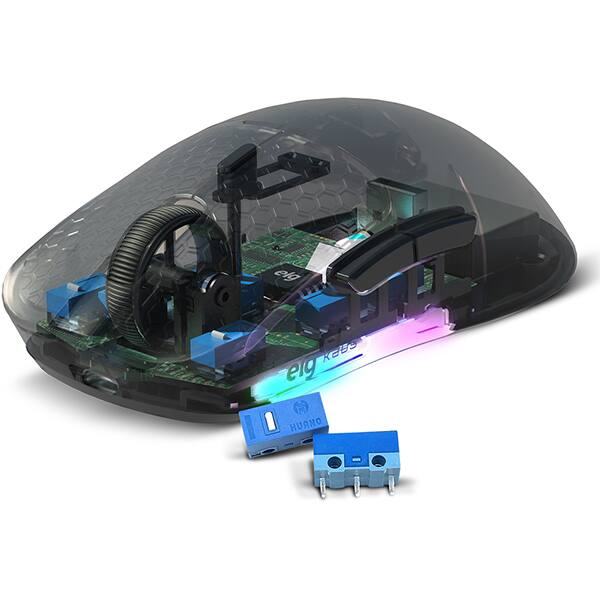 Mouse Gamer Wireless Kaus, 12800 DPI, 6 Botões, RGB, Conexão Tri-Mode, ELG - CX 1 UN