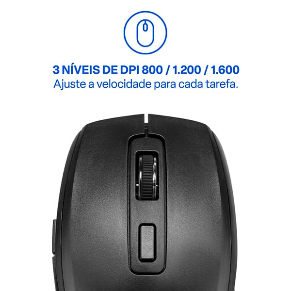 Mouse Bluetooth e Wireless 1600DPI, Preto, MS750, MO403, Multil - CX 1 UN Mouse Bluetooth e Wireless 1600DPI, Preto, MS750, MO403, Multil - CX 1 UN