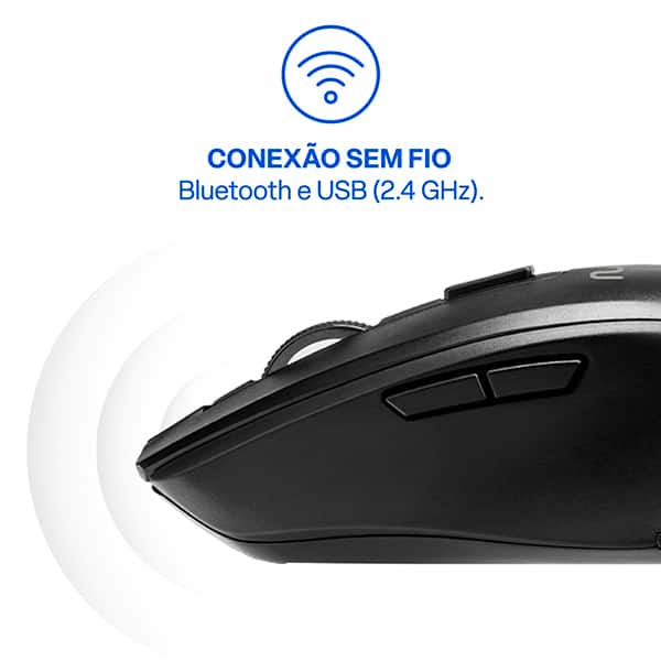Mouse Bluetooth e Wireless 1600DPI, Preto, MS750, MO403, Multil - CX 1 UN Mouse Bluetooth e Wireless 1600DPI, Preto, MS750, MO403, Multil - CX 1 UN
