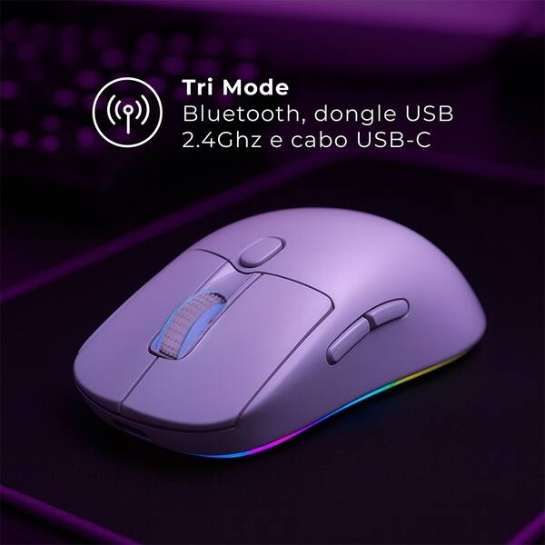 Mouse Gamer s/fio recarregável 10000dpi preto MO421 Warrior CX 1 UN