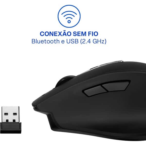 Mouse bluet. e wire. multi-device 3200dpi preto sil. MO401 Multilaser CX 1 UN